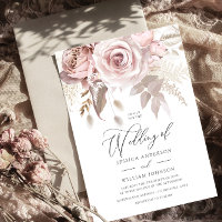 Modern Trendy Designer Dusty Rose Blush Wedding