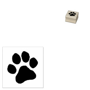 Modern Trendy Dog Pet Paw Print Cute        Rubber Stamp