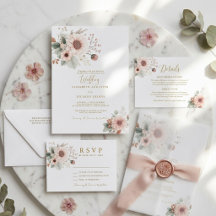 Modern Trendy Dusty Rose Blush Wedding