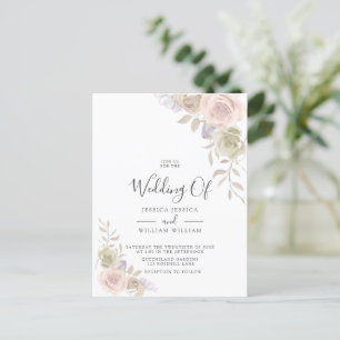Modern Trendy Dusty Rose Blush Wedding Invitations