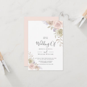 Modern Trendy Dusty Rose Blush Wedding Invitations