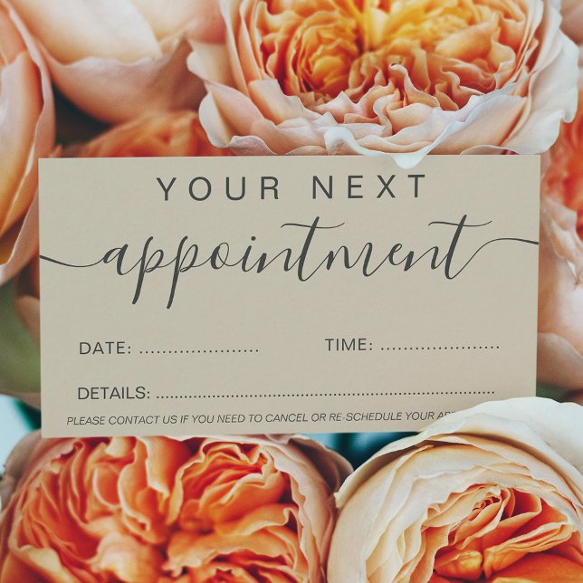 Modern trendy earth tone tan professional appointment card (Creator Uploaded)