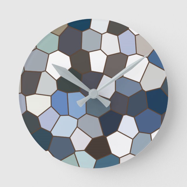 Modern Trendy Earth Toned Pattern Round Clock (Front)