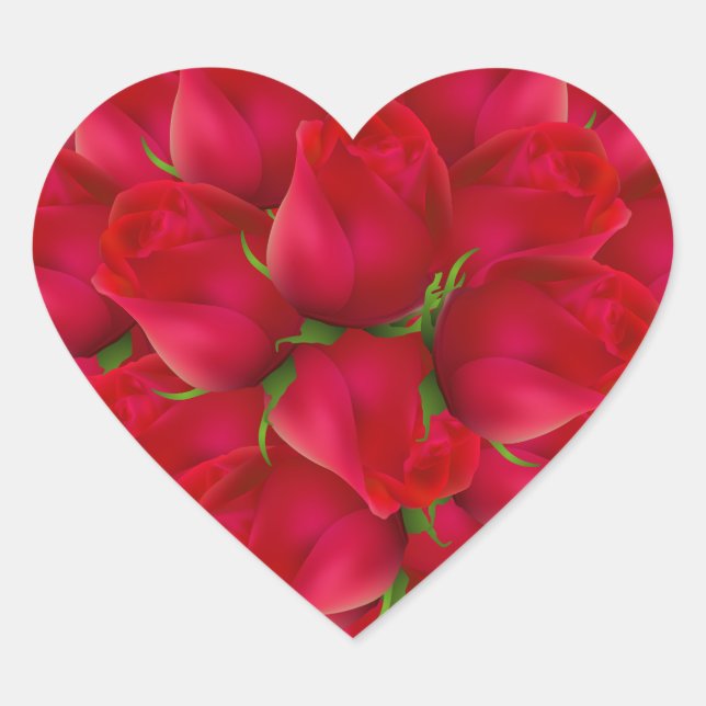 Modern Trendy Elegant Best Popular Love Floral Heart Sticker (Front)