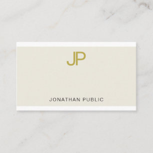 Modern Trendy Elegant Gold Monogram Design Luxury Business Card