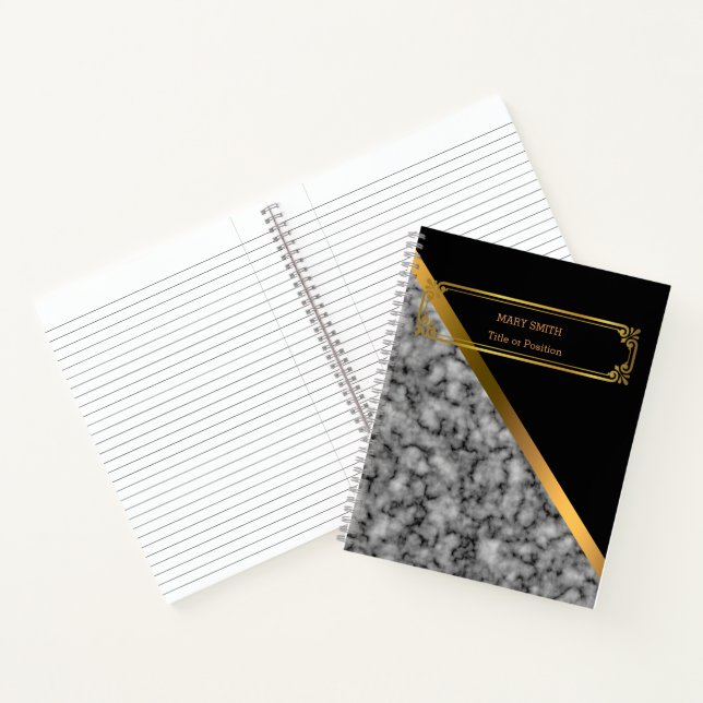Modern Trendy Elegant Marble Gold Notebook (Inside)