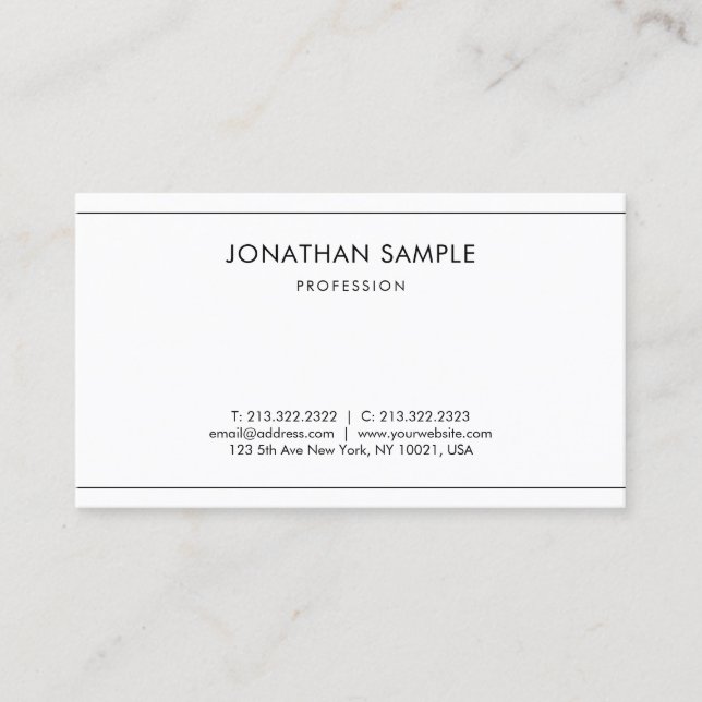 Modern Trendy Elegant Minimalist Professional Chic Business Card (Front)