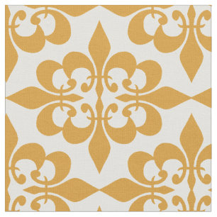 Modern Trendy Elegant Vintage Gold Yellow Damask Fabric