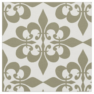 Modern Trendy Elegant Vintage Taupe Damask Fabric