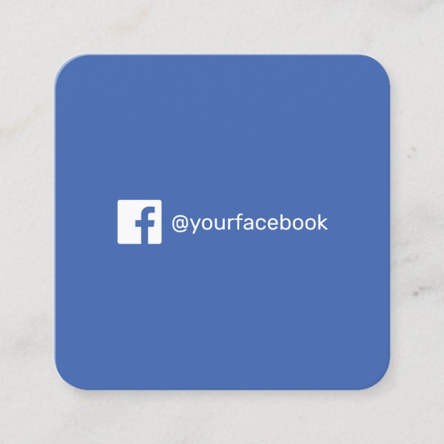 Modern trendy Facebook social media simple logo Calling Card (Front)
