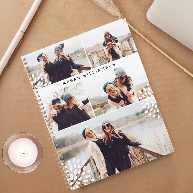 Modern Trendy Five Photo Collage Personalised Planner (Modern Trendy Five Photo Collage Personalized Planner)