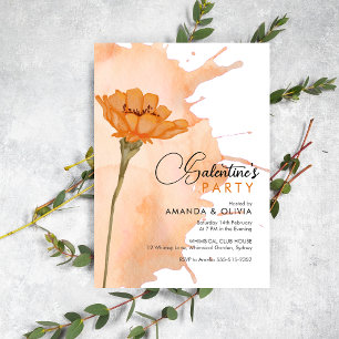  Modern Trendy Floral Galentine's Party invitation