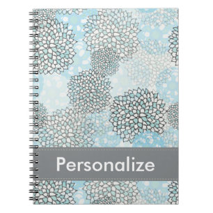 Modern Trendy Floral Pattern Personalised Notebook