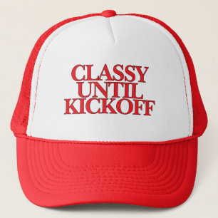 Modern Trendy Football Quote Blue Text  Trucker Ha Hat