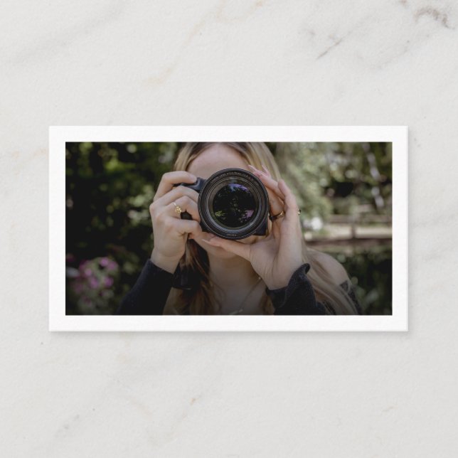 Modern Trendy Full Photo Photography Photographer  Business Card (Front)