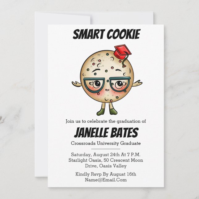 modern trendy funny graduation invitations (Front)