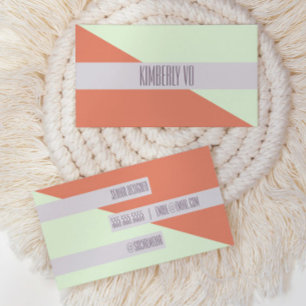Modern Trendy Geometric Colour Block Business Card
