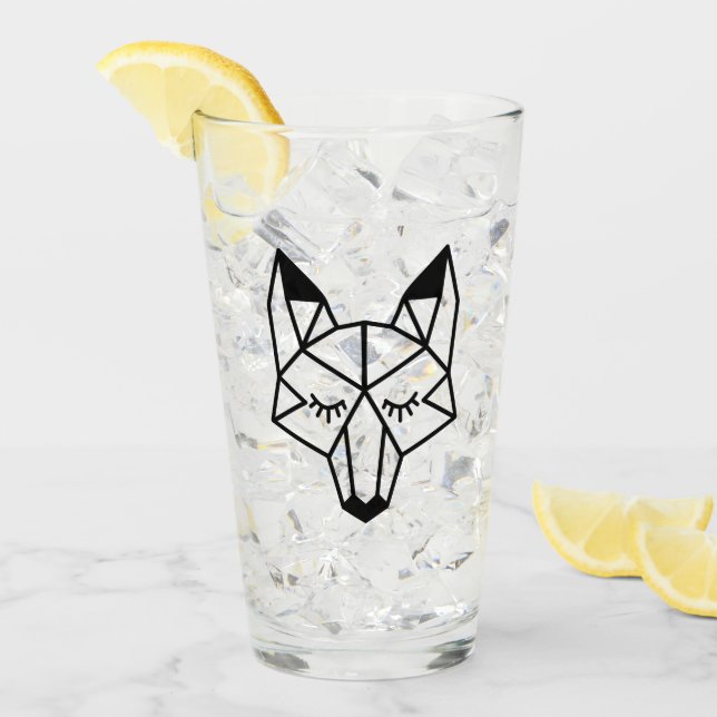 Modern Trendy Geometric Fox Glass (Front Ice)