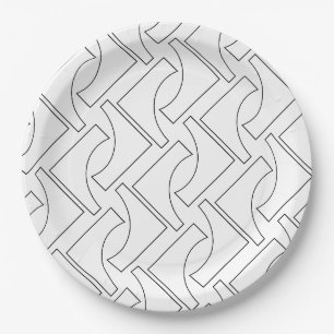 Modern Trendy Geometric Pattern Paper Plate