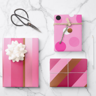 Modern Trendy Gold and Pink  Wrapping Paper Sheet