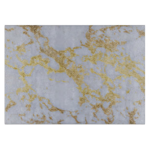 Modern Trendy Gold Glitter Marble Cutting Board