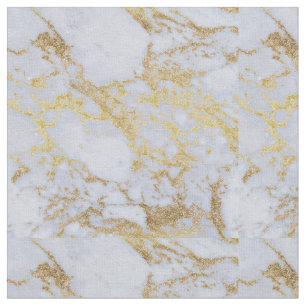 Modern Trendy Gold Glitter Marble Fabric