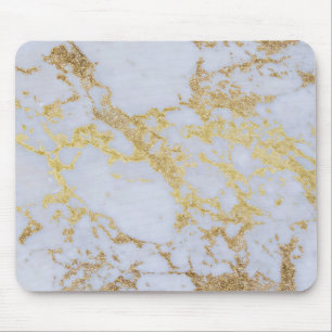 Modern Trendy Gold Glitter Marble Mouse Mat