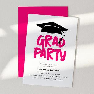 Modern Trendy GRAD Party Graduation Invitation