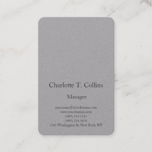 Modern trendy grey plain professional minimalist business card