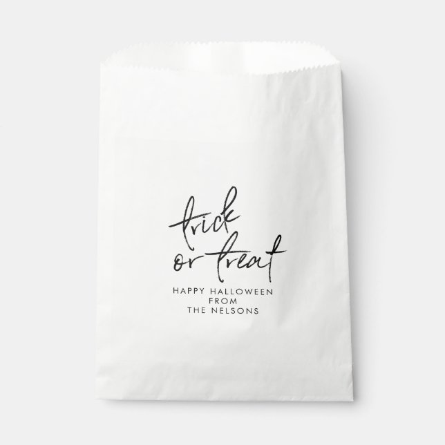 Modern Trendy Halloween Candy Trick or Treat Favour Bags (Front)