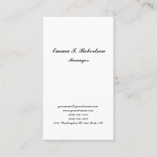 Modern trendy handwriting minimalist black white business card