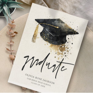 Modern Trendy Handwritten Graduation Announcement