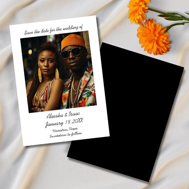 Modern Trendy Handwritten Typography One Photo Save The Date (Creator Uploaded)