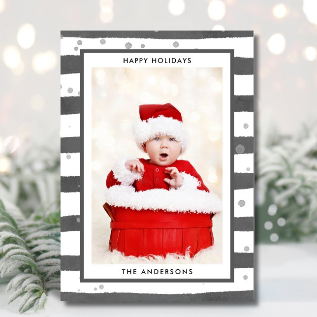 Modern Trendy Happy Holidays Photo Christmas Holiday Card (Creator Uploaded)