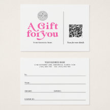 Modern Trendy Hot pink QR code Gift cards