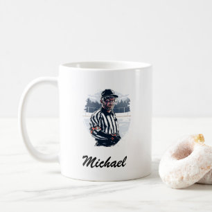 Modern Trendy Ice Hockey Referee Personalised  Coffee Mug