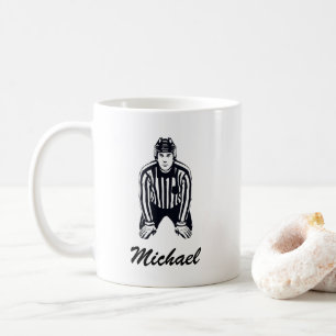 Modern Trendy Ice Hockey Referee Personalised Coffee Mug
