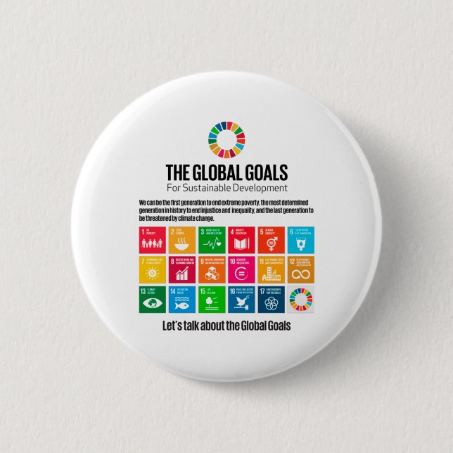 Modern Trendy Inspirational Sustainability Goals 6 Cm Round Badge (Front)