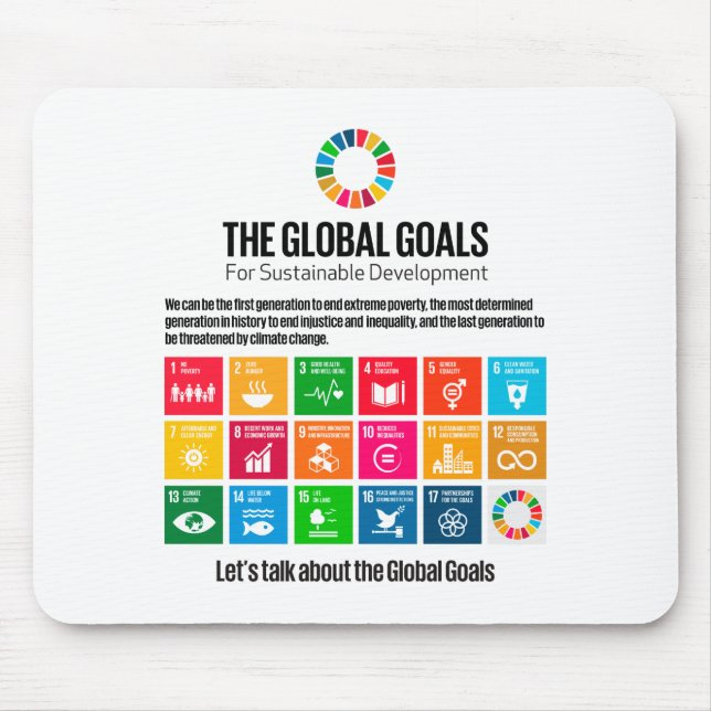 Modern Trendy Inspirational Sustainability Goals Mouse Mat (Front)