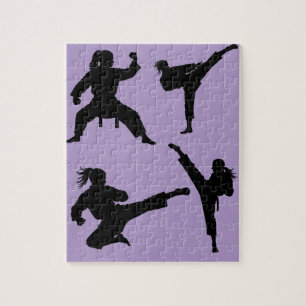 Modern Trendy Karate / Taekwondo / judo Purple     Jigsaw Puzzle