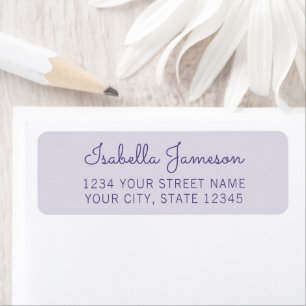 Modern Trendy Lavender Purple Return Address