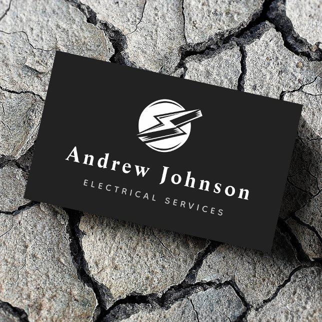 Modern Trendy Lightning Light Electrical Service Business Card (Creator Uploaded)
