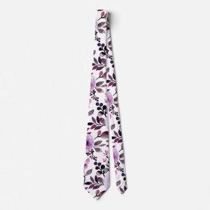 Modern Trendy Lilac Modern Pretty Floral Pattern Tie