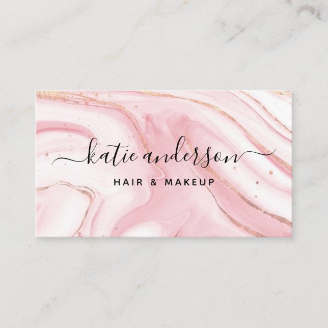 Modern Trendy Marble Business Card (Front)