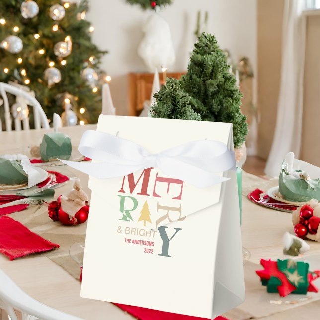 Modern Trendy Merry And Bright Minimalist Colourfu Favour Box (Creator Uploaded)
