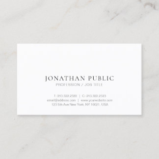 Modern Trendy Minimalist Design Elegant Plain Chic Business Card