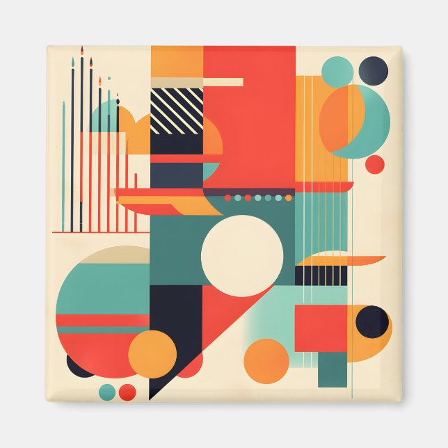 Modern Trendy Minimalist Geometric Magnet (Front)