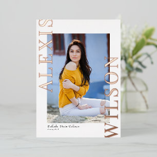 Modern Trendy Minimalist Graduation Invitation