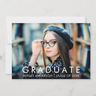 Modern Trendy Minimalist Graduation Photo  Announcement