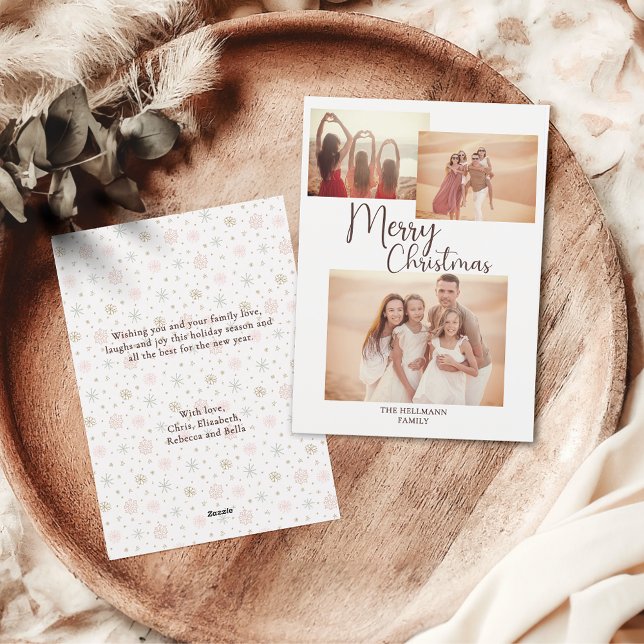 Modern trendy minimalist photos Merry Christmas Holiday Card (Creator Uploaded)